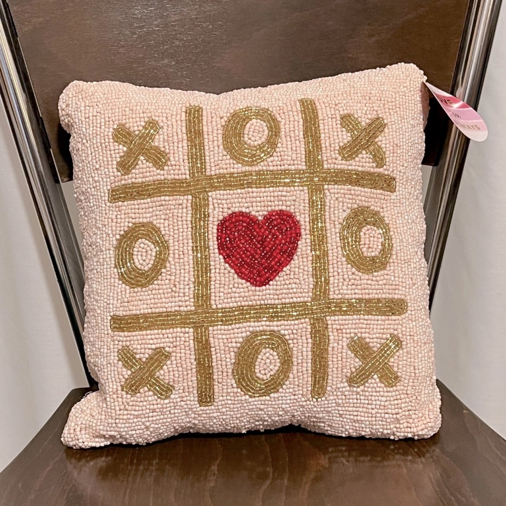Beautiful X&O Beaded Pillow